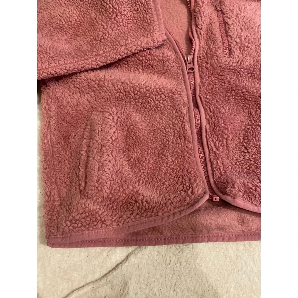 The Children’s Place Girls Sherpa Fleece Jacket Pink/Mauve Size 7/8